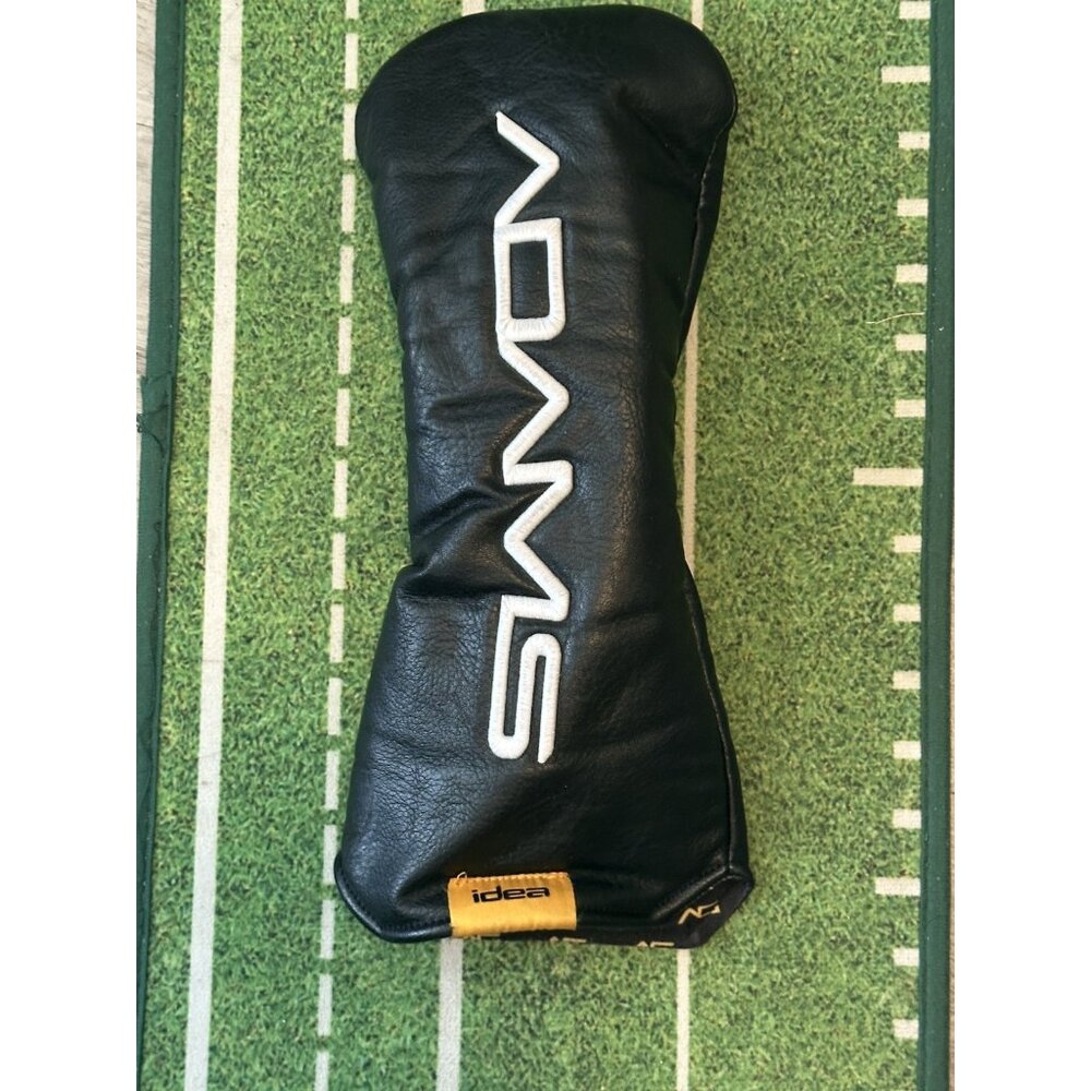 Adams Idea Black Driver Headcover Leather Head Cover Excellent Cond
